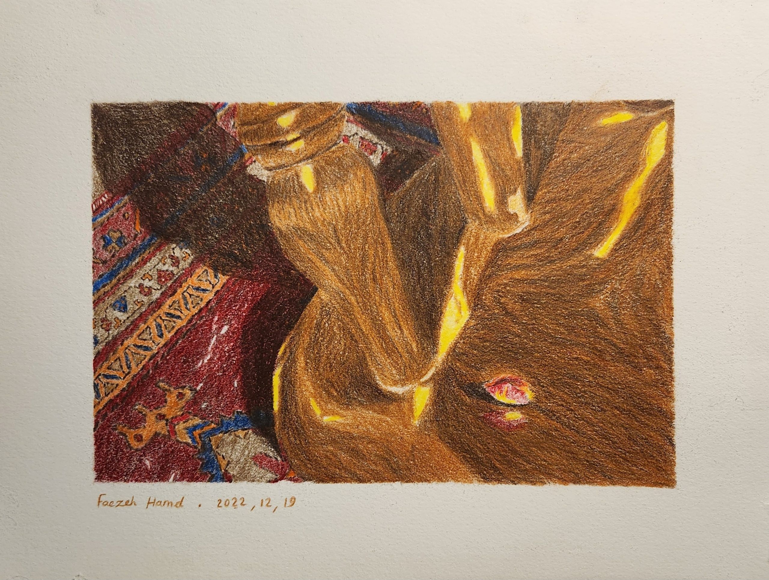 Untitled — Colored pencil on cardboard, 28 × 21 cm, 2022