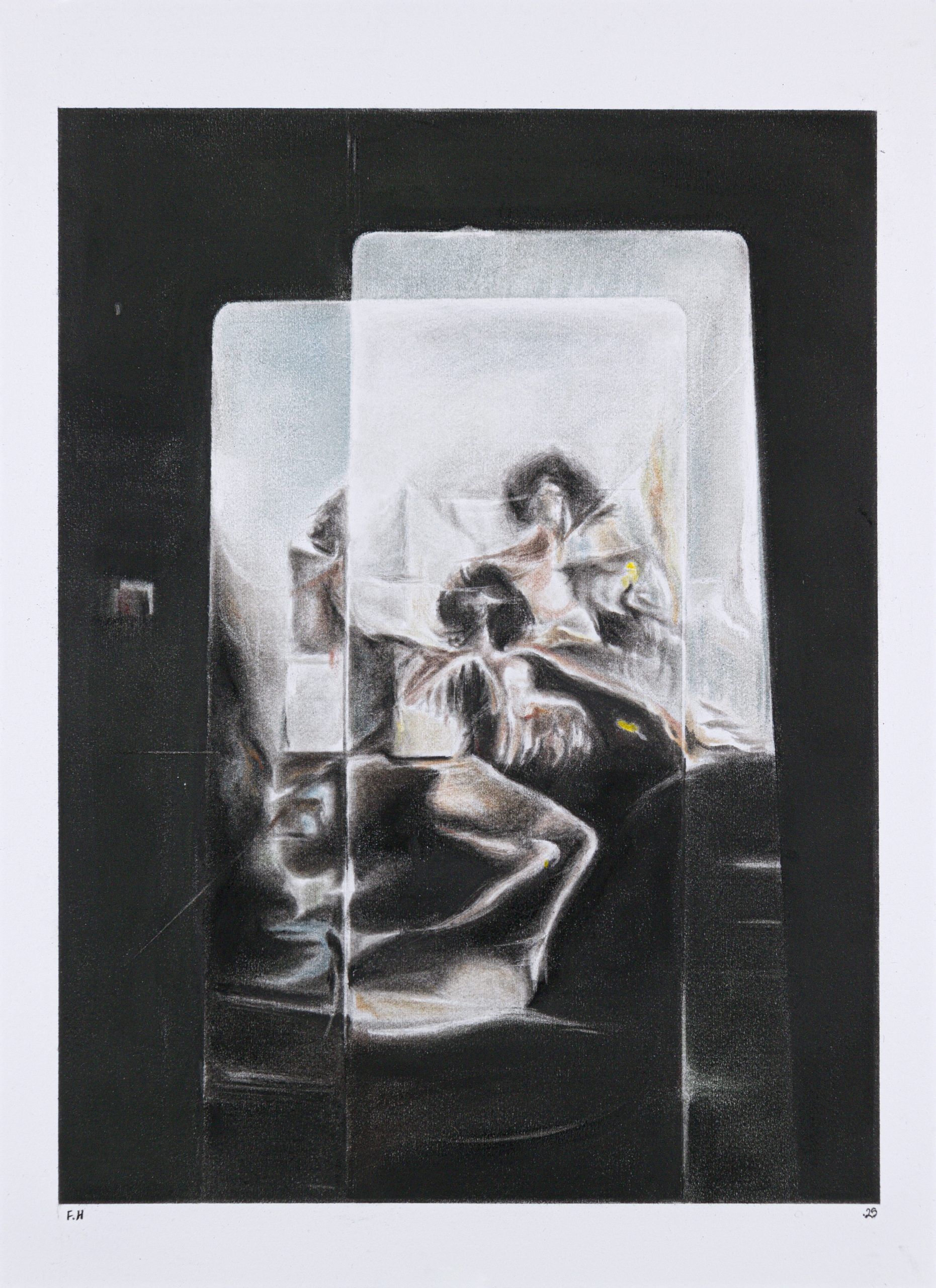 Untitled — Pan pastel on cardboard, 50 × 36.5 cm, 2025