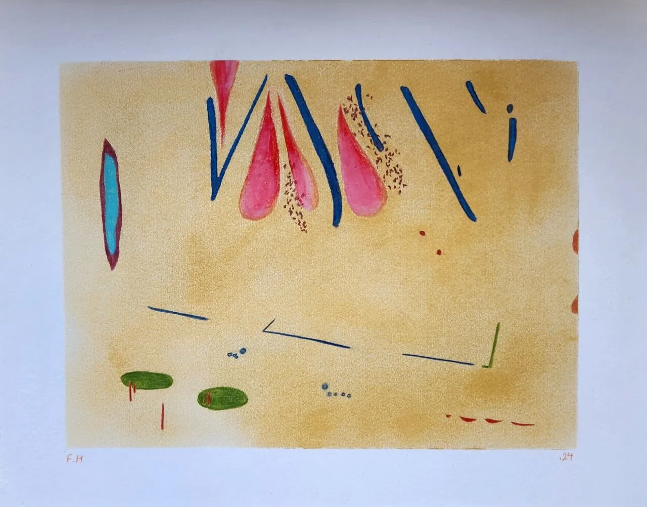 Untitled — Oil pastel and Colored pencil on cardboard, 2024