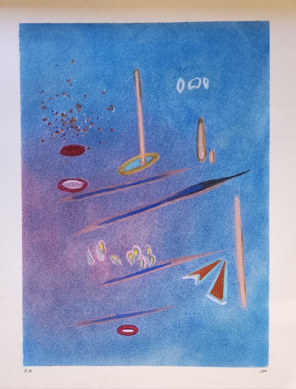 Untitled — Oil pastel and Colored pencil on cardboard, 35 × 25 cm, 2024